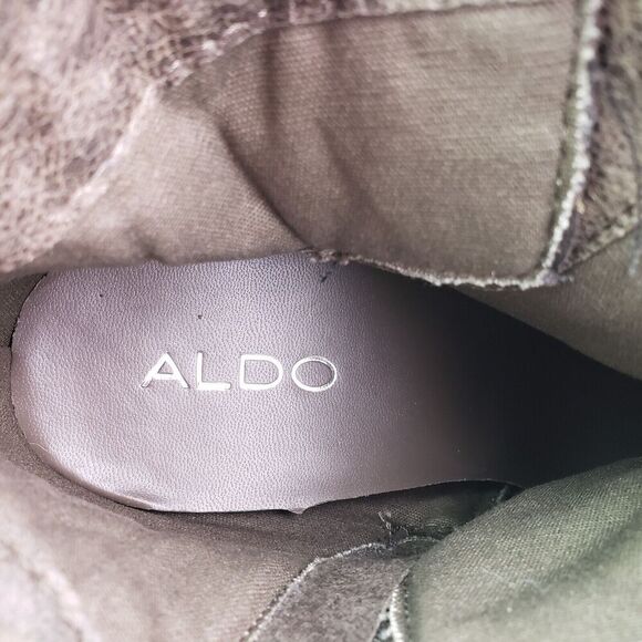 Aldo Womens Size 9 Gray Leather Fashion Hidden Wedge Zip Up Ankle Booties Shoes - Picture 11 of 12